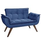 Poltrona Namoradeira Opalla Suede Base Palito Preto