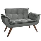 Poltrona Namoradeira Orion 02 Lugares Base Palito Cinza