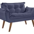 Poltrona Namoradeira Orion Pé Palito  Azul Bic