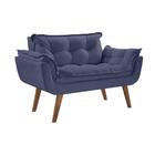 Poltrona Namoradeira Orion Pé Palito Tecido Azul Bic