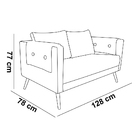 Poltrona Namoradeira Paris D07 2 Lugares Linho Mescla Verde -