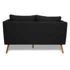 Poltrona Namoradeira Paris D07 2 Lugares Linho Preto - D'rossi