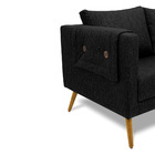 Poltrona Namoradeira Paris D07 2 Lugares Linho Preto - D'rossi