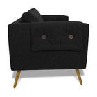 Poltrona Namoradeira Paris D07 2 Lugares Linho Preto - D'rossi