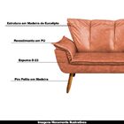 Poltrona Namoradeira Pés Palito Charger Pu Marrom G19 - Gran