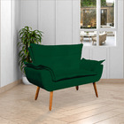 Poltrona Namoradeira Pés Palito Charger Suede Verde G19 - Gra