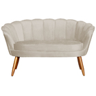 Poltrona Namoradeira Pétala Veludo - Pés De Madeira - Ds Esto