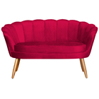 Poltrona Namoradeira Pétala Veludo - Pés De Madeira - Ds Esto