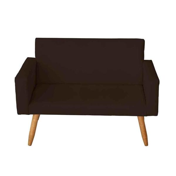 Poltrona Namoradeira Sala De Estar 2 Lugares Nina Marrom