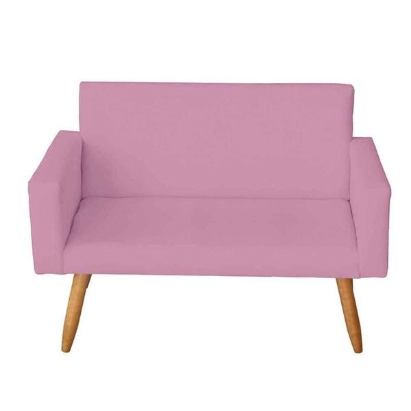 Poltrona Namoradeira Sala De Estar 2 Lugares Nina Rosa Bebê