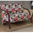 Poltrona Namoradeira Sevilha Estampada Floral Vermelho