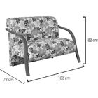 Poltrona Namoradeira Sevilha Estampada Floral Vermelho