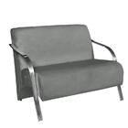 Poltrona Namoradeira Vênus Braço Aluminio Cinza