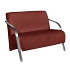 Poltrona Namoradeira Vênus Suede Braço Aluminio Bordo