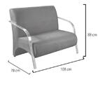 Poltrona Namoradeira Vênus Suede Braço Aluminio Bordo