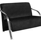 Poltrona Namoradeira Vênus Suede Braço Alumínio Preto