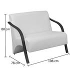 Poltrona Namoradeira Vênus Suede Braço Madeira Amarelo