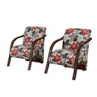 Poltrona Namoradeira Vênus Suede Braço Madeira Vermelho