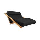 Poltrona New York Reclinável Casal Futon Preto Sala De Estar