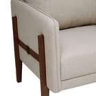 Poltrona Nice Linho Bege E Imbuia