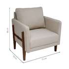 Poltrona Nice Linho Bege E Imbuia