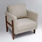 Poltrona Nice Linho Bege E Imbuia