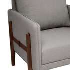 Poltrona Nice Linho Cinza E Imbuia