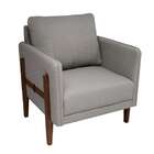 Poltrona Nice Linho Cinza E Imbuia