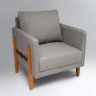 Poltrona Nice Linho Cinza E Mel