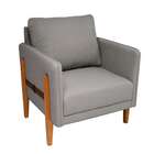 Poltrona Nice Linho Cinza E Mel