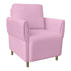 Poltrona Nicolle Pés Palito Suede Rosa Bebê - D'classe Decor