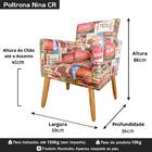 Poltrona Nina Decorativa Sala De Estar Luxo Suede Coca Cola