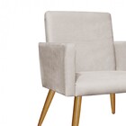Poltrona Nina Decorativa Sala De Estar Recepção Suede Bege -
