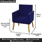 Poltrona Nina Decorativa Sala Estar Luxo Suede