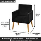 Poltrona Nina Decorativa Sala Estar Luxo Suede