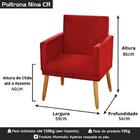 Poltrona Nina Decorativa Sala Estar Luxo Suede