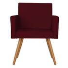 Poltrona Nina Decorativa Suede Bordo Kasa Sofá