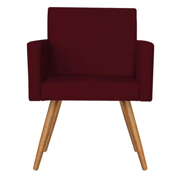 Poltrona Nina Decorativa Suede Bordo Kasa Sofá