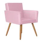 Poltrona Nina Decorativa Suede Rosa Bebê D'rost