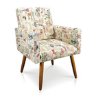 Poltrona Nina Estampado Retro Rosa D61 P