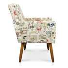 Poltrona Nina Estampado Retro Rosa D61 P