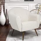 Poltrona Nina Pés Palito Algodão Marfin