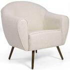 Poltrona Nina Pés Palito Algodão Marfin