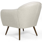 Poltrona Nina Pés Palito Algodão Marfin