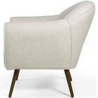 Poltrona Nina Pés Palito Algodão Marfin