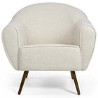 Poltrona Nina Pés Palito Algodão Marfin