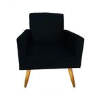Poltrona Nina Pés Palitos Suede Preto