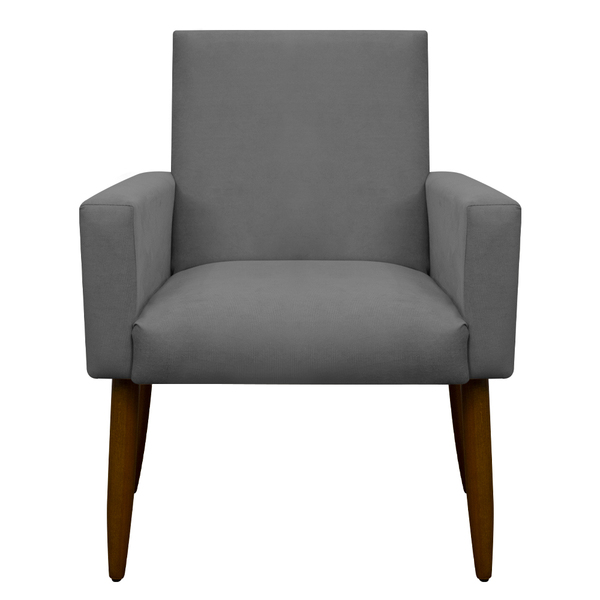 Poltrona Nina Recepção Escritório Consultório Wdecor Cinza