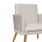 Poltrona Nina Rodapé Sala De Estar Recepção Corino Bege - Aha