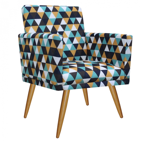 Poltrona Nina Rodapé Sala De Estar Recepção Escritório Triâng